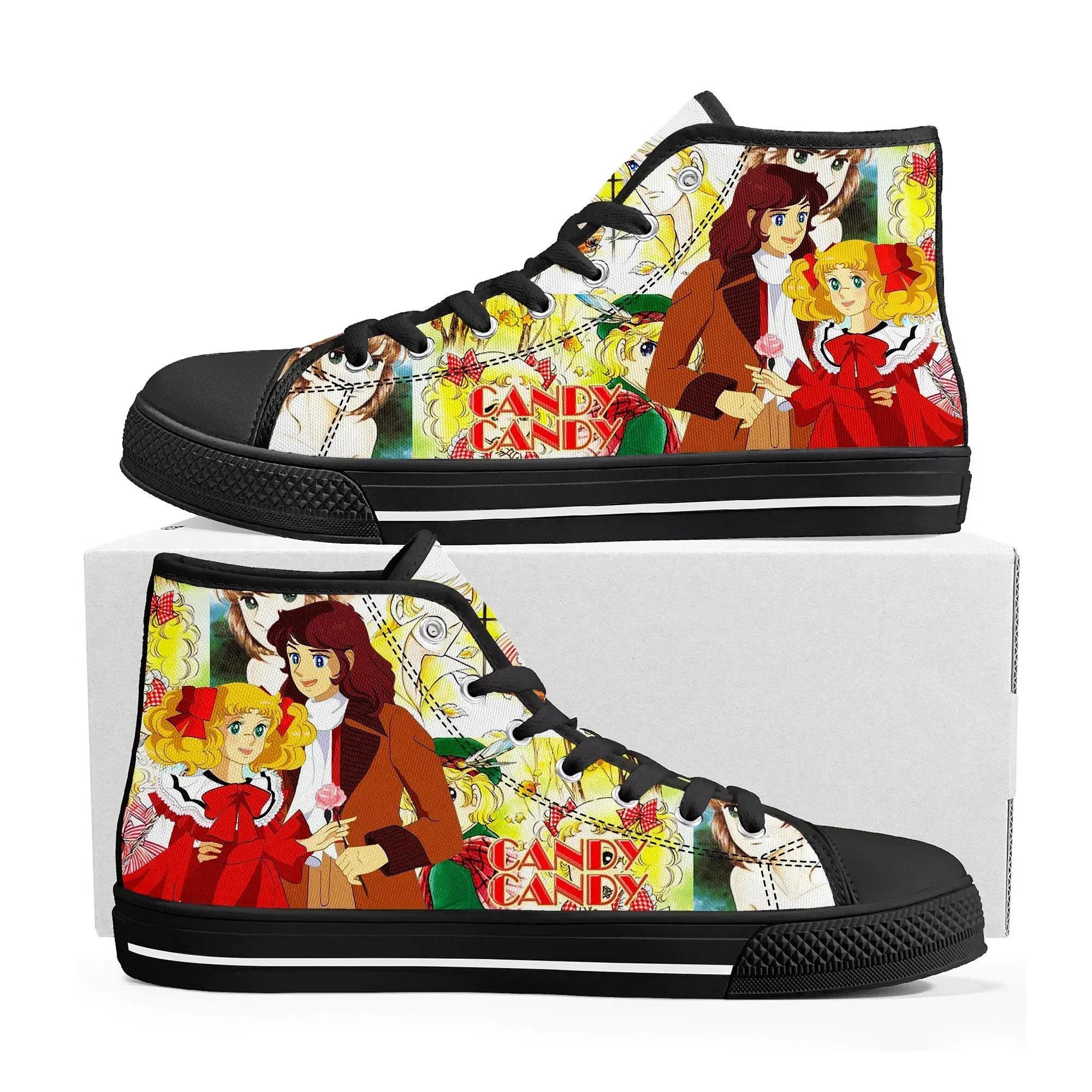 

Candy Candy High Top Sneakers Mens Womens High Quality Canvas Sneaker Anime Cartoon Casual Custom Made Shoes