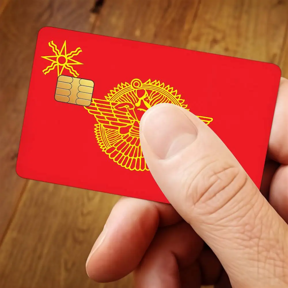 Flag Assyrian Credit Card Public Transportation Cards Protective Sticker Waterproof Card Face Decoration 4PCS