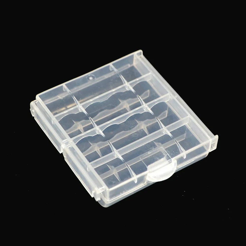 5 pcs/lot Coloful Battery Holder Case 4 AA AAA Hard Plastic Storage Box Cover For 14500 10440 Battery