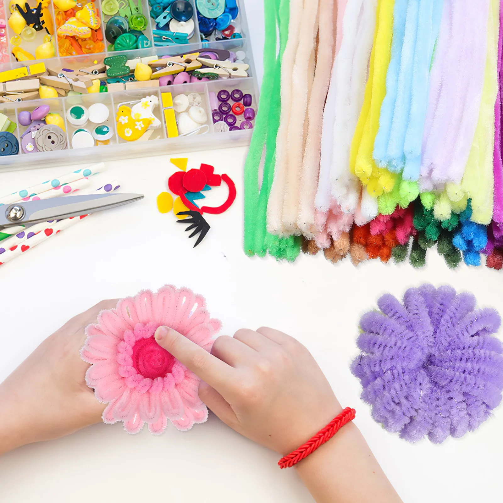 

400 pcs Pipe Cleaners For Crafts 20 Colors Bulk Bendable Chenille Stems Diy Craft Supplies Handicraft Materials