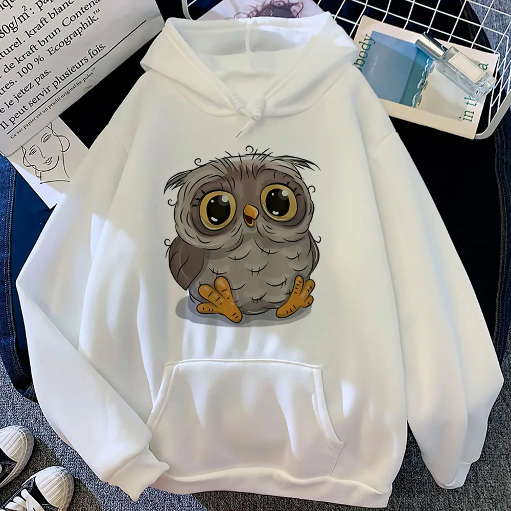 

Owl hoodie soft fabric pattern winter printed design streetwear harajuku teen hoddie athleisure anime youthful designer