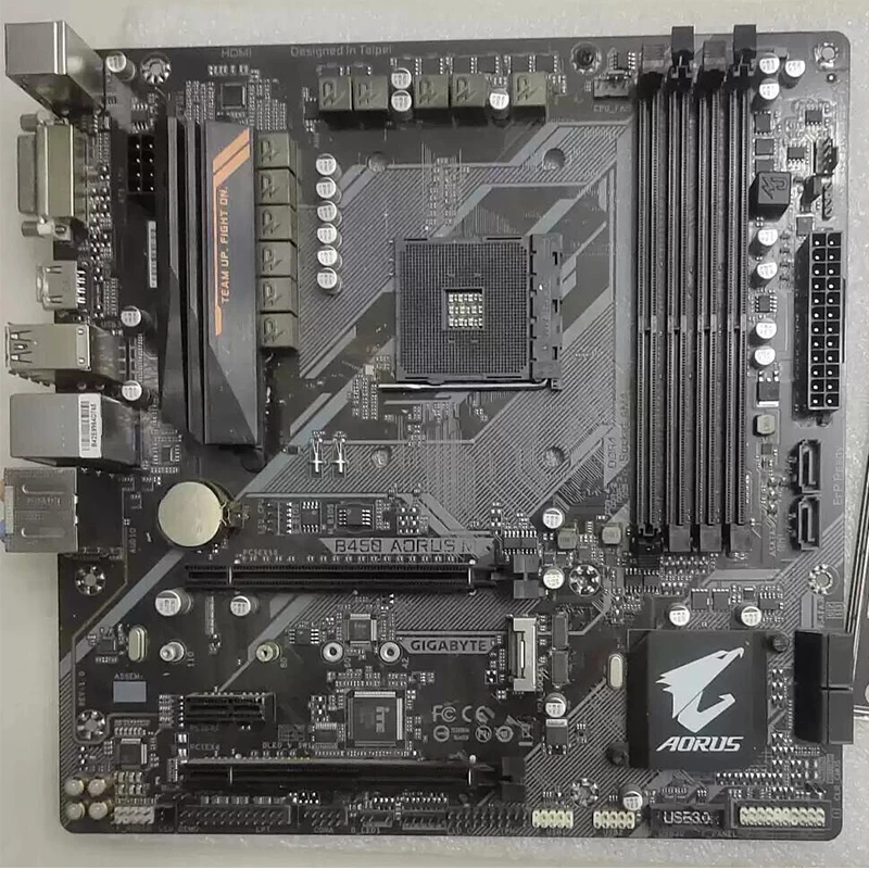 Imagem -06 - Placa-mãe Gigabyte-b450 Aorus m Usado Amd Ryzen Am4 Micro Atx Guarda Térmica M.2 Hdmi Dvi Usb 3.1 Gen Ddr4 Placa-mãe