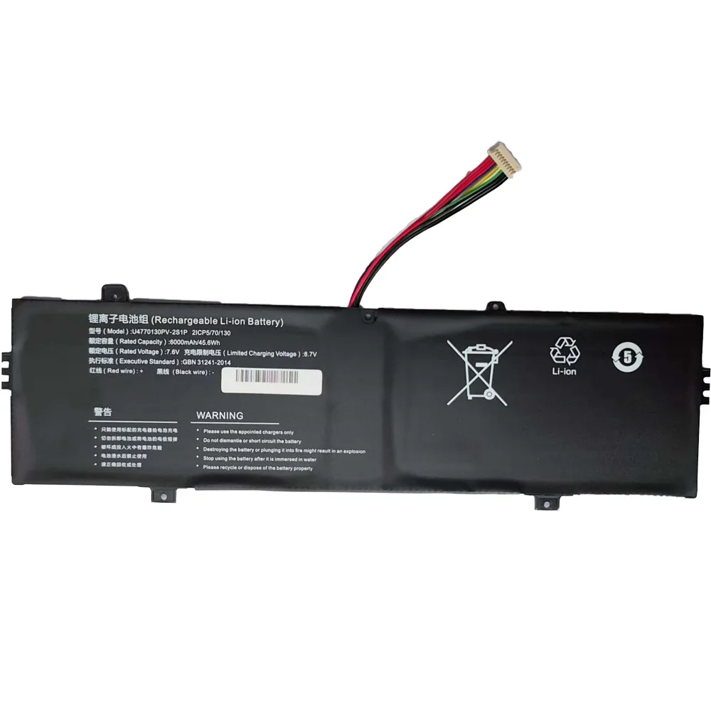 U4770130PV-2S1P 7.6V 45.6Wh 6000mAh Laptop Battery For Teclast Delta F7 Plus 3 14 inch 21CP5/70/130 10-wire