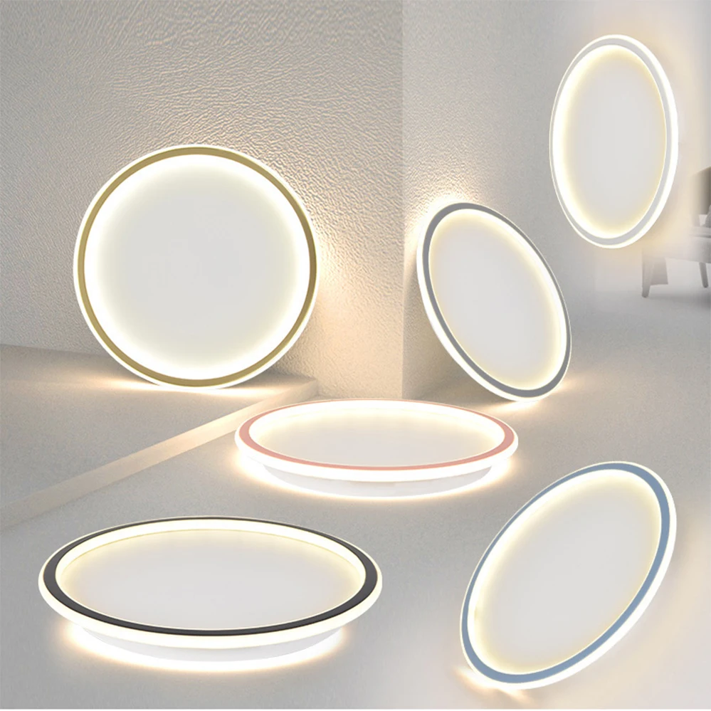 

Светодиодный потолочный светильник в скандинавском минималистичном стиле для спальни, гостиной, прихожей, кабинета, балкона, круглый светильник для внутреннего освещения, 175-265В