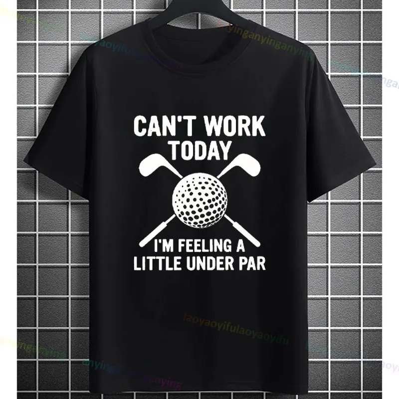 I'd Rather Be Golfing Print T-Shirt Casual Crewneck Short-sleev Pure Cotton Tshirt Ideal for Golfers and Sports Enthusiasts