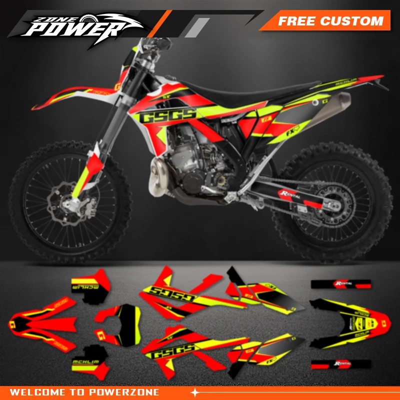 Powerzone Custom Team Graphics Background Decals Stickers Kit for Gasgas Gas Gas EC MC 2012 2013 2014 2015 2016 2017 09