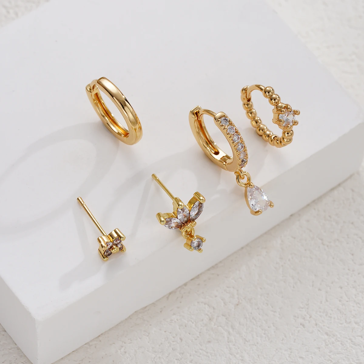 5 PCS Set Anting Huggie Hoop G - Body Jewelry For Women ulasan dan harga