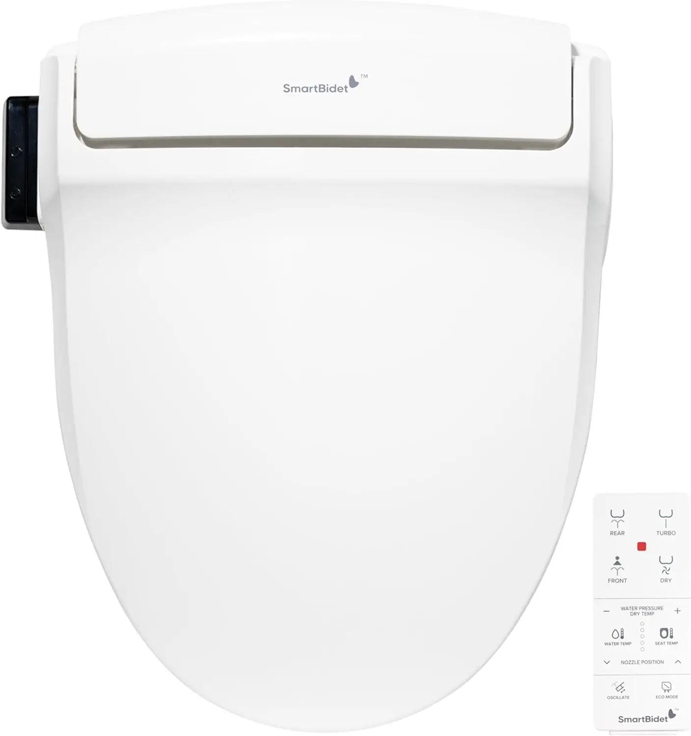 SB-1000WR Electric Bidet Toilet Seat with Heated Seating Warm Air Dryer Temperature Control Wash & Remote Control, Round Seating