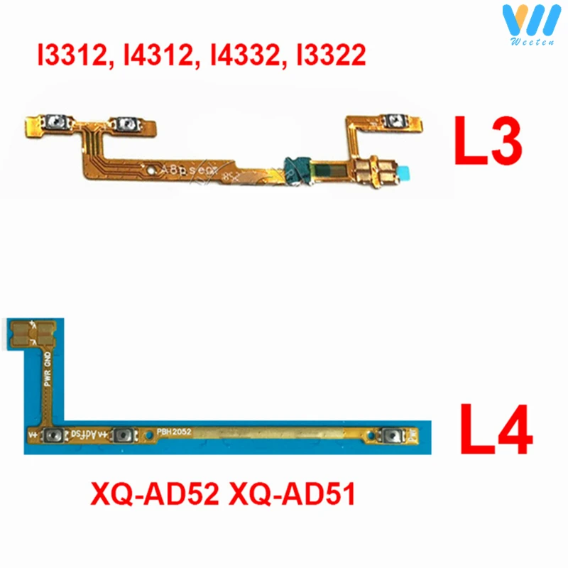 Power Volume Button For Sony L3 I3312 I4312 I4332 I3322 ON OFF Power Volume Side Switch Button Key Flex Cable L4 XQ-AD52 XQ-AD51