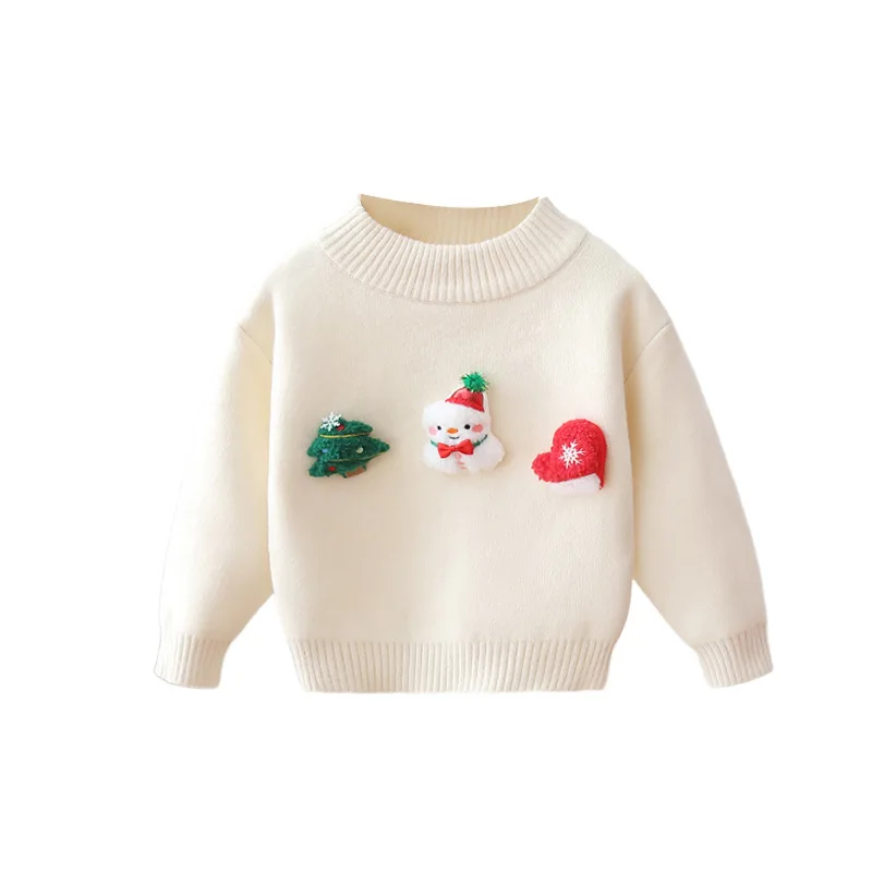 Maglioni lavorati a maglia per ragazze Inverno Bambini Jersey di lana Top Capispalla per neonata Abbigliamento in velluto spesso Maglione pullover per bambini 6Y