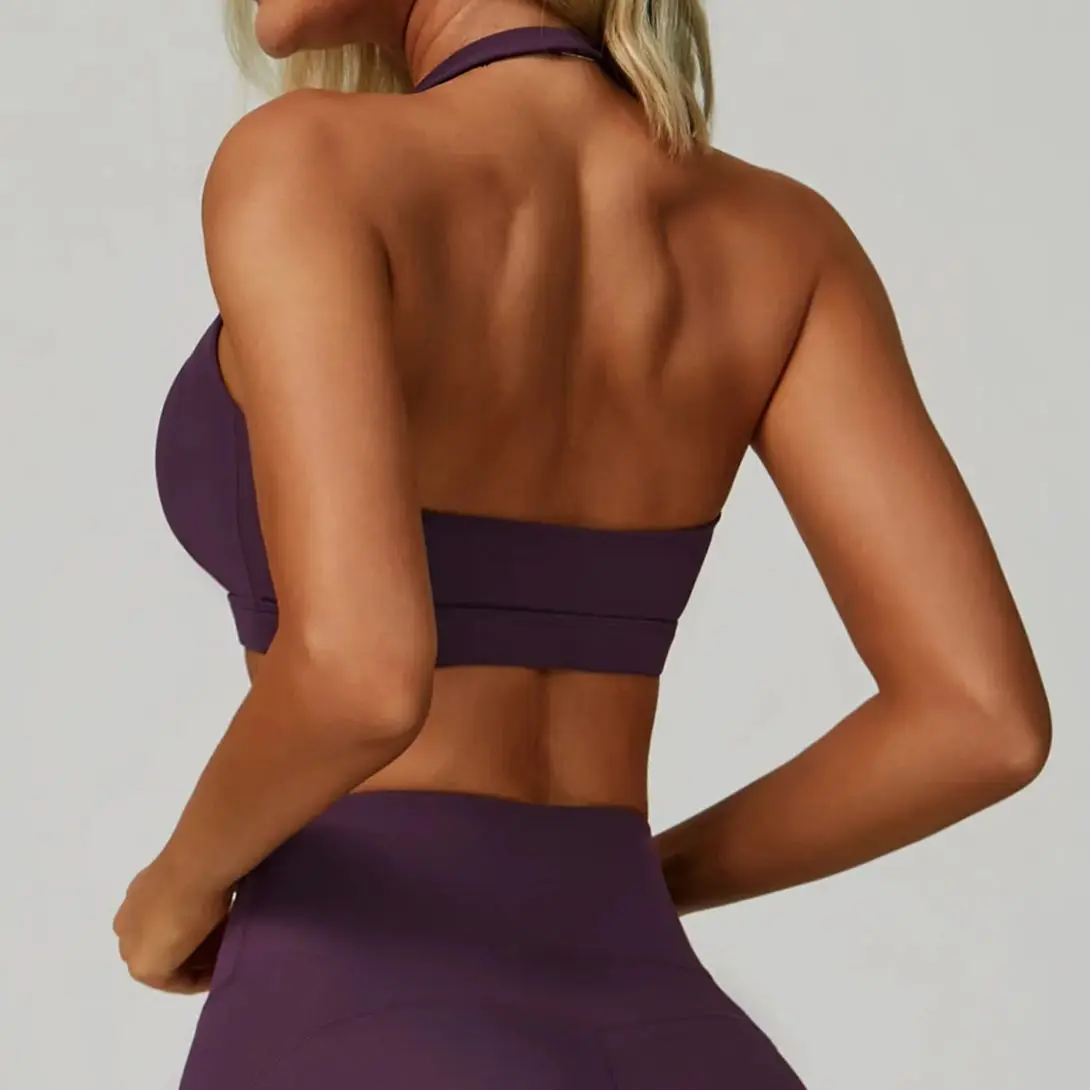 Ningyu جديد الرياضة الصدرية النساء اليوغا الصدرية الرسن أعلى عالية دعم رفع مفتوح الظهر ملابس رياضية للصالة الرياضية اليوغا تجريب التجفيف السريع Underwea