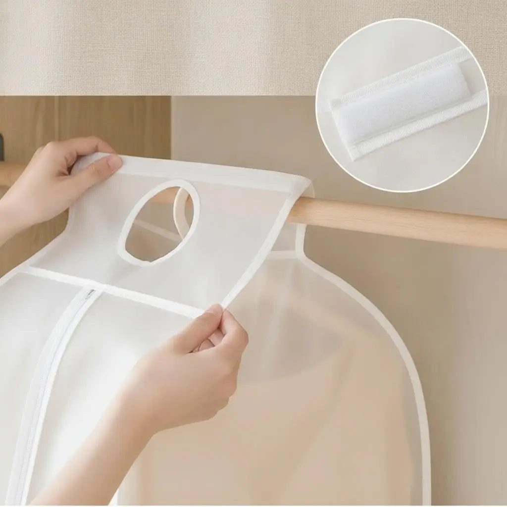 Semi-transparent Clothes Storage Bag Dust Proof Cover for Suits Jackets Waterproof Wardrobe Protector