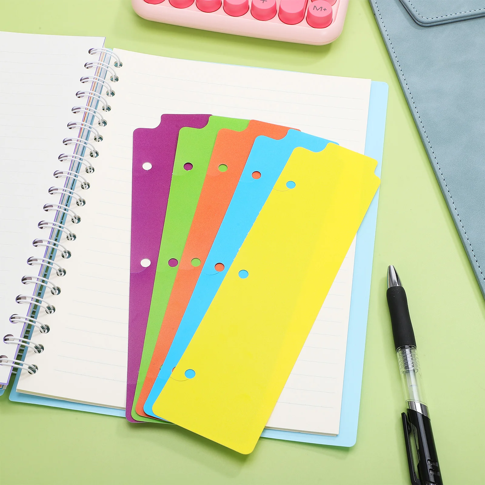 5 buah Bookmark Mini Binder pembagi Snap-ring Loose-leaf Notebook 5 Pcs (versi warna) tab pembatas buku untuk kantor