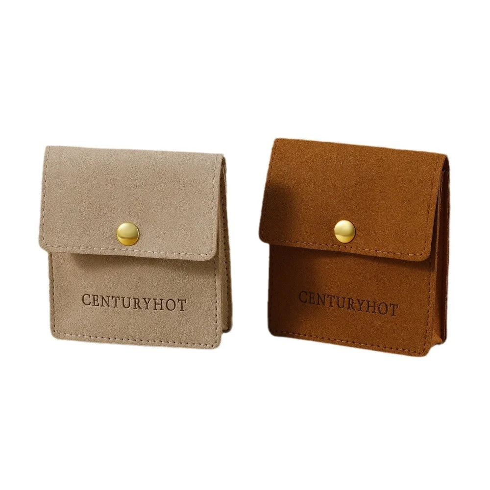 Microfiber Jewelry Packaging Pouch Gift Bags  Rings Earrings Necklace Organizer Wedding Favors Snap-Button Bag Storage Bags