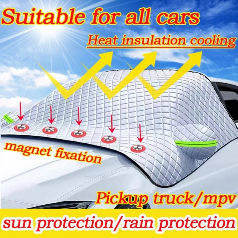 

Waterproof Cover Exterior Car Covers Outdoor Half Awning Anti-Snow Windshield Proof Protective Cotton Sunshade Anti Ice Frost