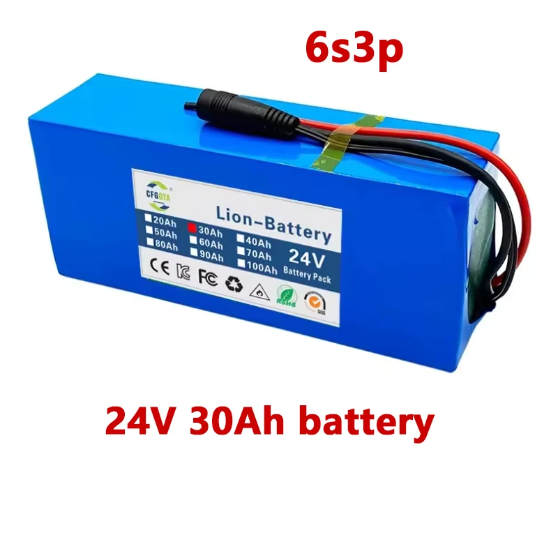 2026 NEUER 24V 30Ah 18650 Lithium-Akku 6s3p 24V 20000mAh Lithium-Ionen-Akku + Ladegerät