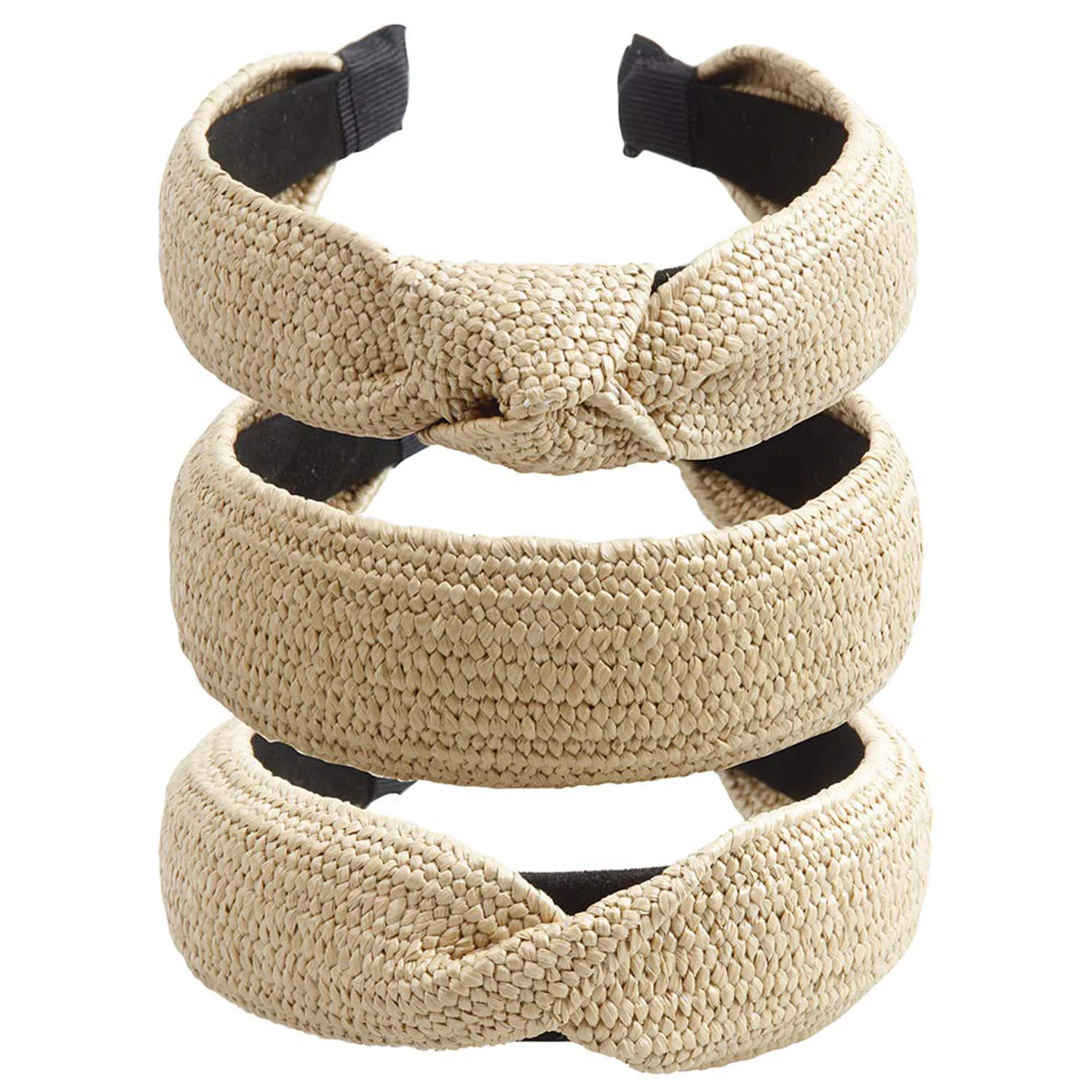 

1 Pcs Straw Headband Lafite Knotted Headbands Fashion Knot Head Bands Twist Hair Hoop Wide Hairbands Hair Accessories