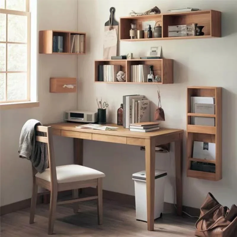 Solid Wood Magazine Rack- Minimalist Wall Mounted Bookshelf Organizer for Home Children's Room