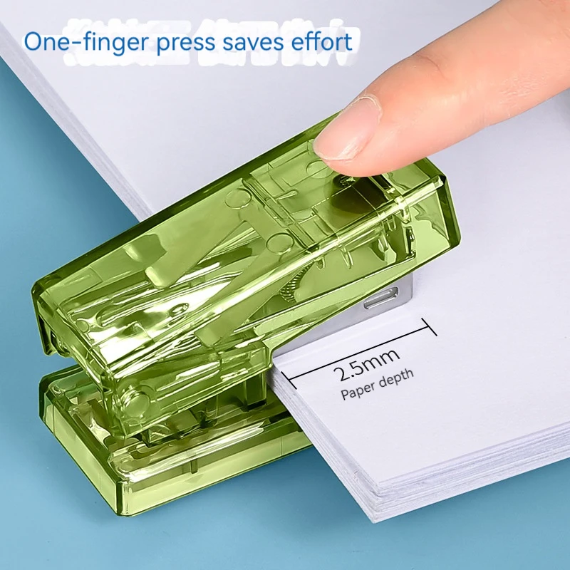 

2024 Transparent Staplers Labor-saving Flexible Book Plastic Mini Size Binder Desktop Stapler School Supplies Office accessory