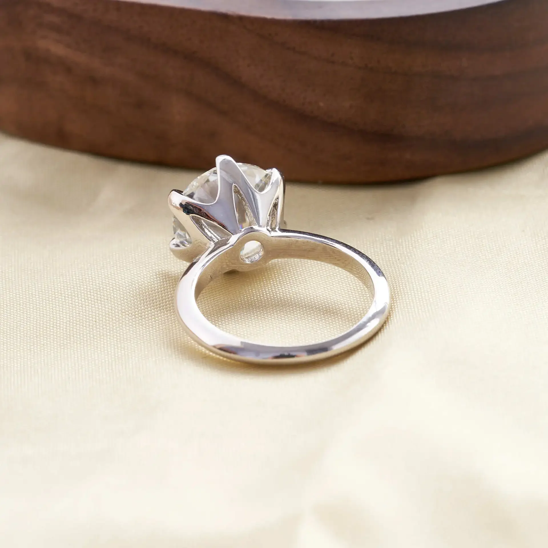 Zertifizierter Moissanit-Ring VVS1 Lab-Diamant-Solitär-Ring für Damen, Verlobungs-, Versprechen- und Ehering-Schmuck – Detail 10