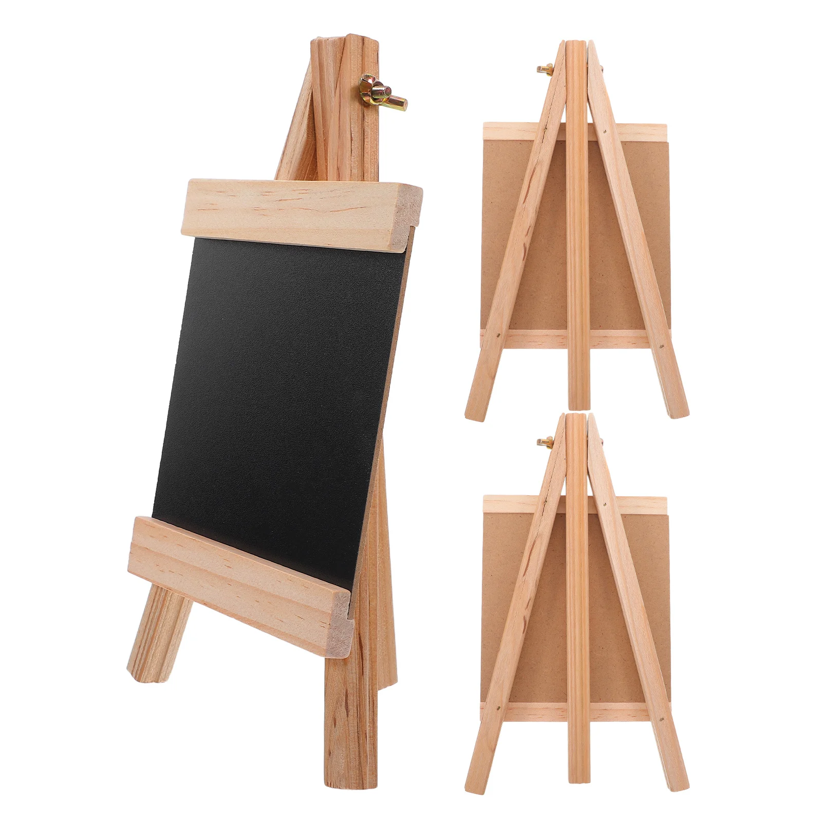 

3Pcs Mini Easel Chalkboard 9x5 Inch Natural Wood Writing Board with Stand for Daily Notes Menus Messages Home Office