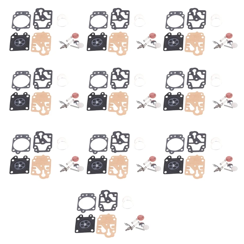 

10 SETS Carburetor Repair Kit for 40-5 44-5 32 34 26 Brush Cutter Grass Trimmer Replacement Parts