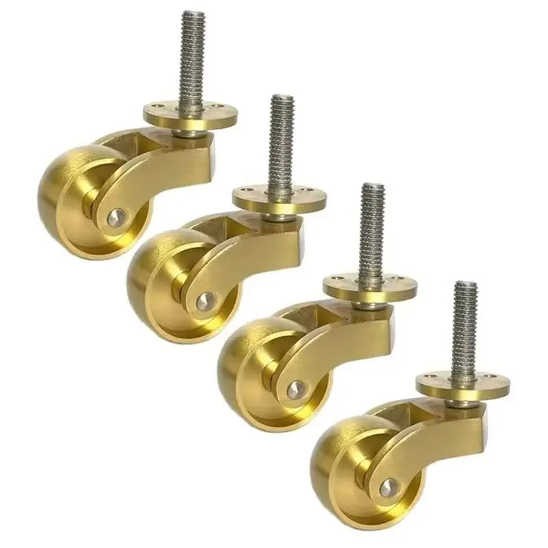

HOT 4PCS European Pure Brass Heavy Furniture Casters Table Chair Sofa Bar Piano Universal Wheels Furniture Feet Rollers Runners