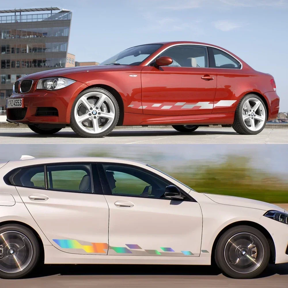 

2pcs/lot 180x14cm Car Both Sides Stickers Wrap Vinyl Film Auto Decoration Accessories For BMW 1 Series E81 E87 E82 E88 F20 F21