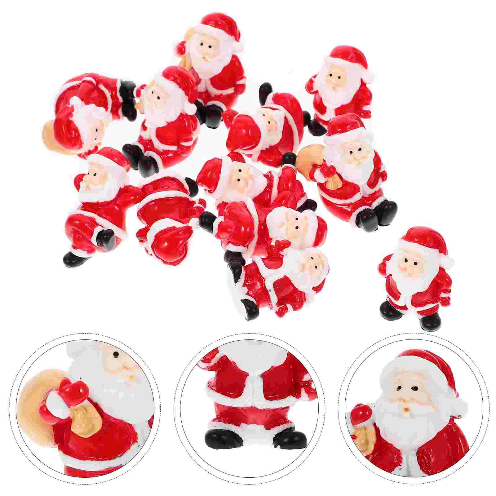 

12 Pcs Santa Claus Ornament Figurine Decoration Birth Miniature Christmas Figurines Rotatable Man