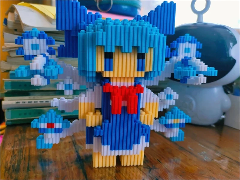 애니메이션 TouHou 프로젝트 빌딩 블록 DIY 크리 에이 티브 벌크 세트 Kirisame Marisa 벽돌 장난감 조립 피규어 ABS 모델 인형 크리스마스 선물
