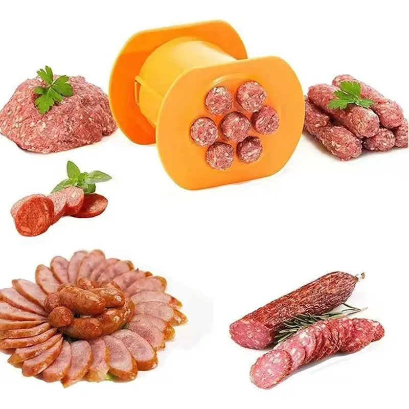 One Press Cevapcici Manual Sausage Maker Hot Dog Maker Non Sticky Barbecue Grilling Party Molds for Stuffed Sausages Meat Strip