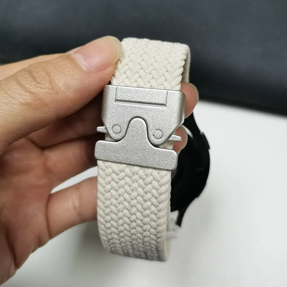 حزام حلقة مضفر لساعة جالاكسي 7/FE/6/5/pro/4/كلاسيكي/نشط 20 مللي متر 22 مللي متر سوار نايلون Correa Huawei Watch GT 2 3 Pro 4 Band