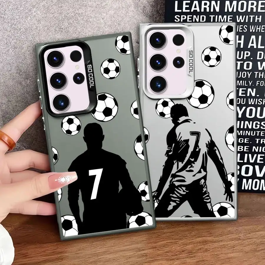 Case for Samsung Galaxy S22 Ultra S25 S25Edge Note 20 Ultra S24 FE S23 S21 S20 FE Phone Cover Cartoon Football Number 7