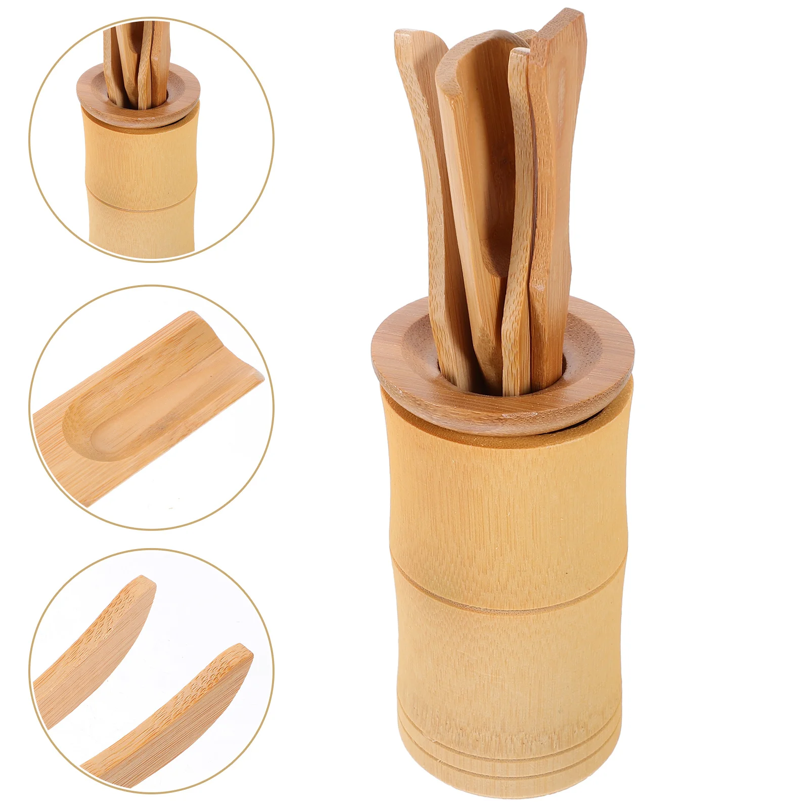 

6 Pcs Tea Ceremony Set Teaspoon Bamboo Accessories Cooking Utensils Brown Spoons