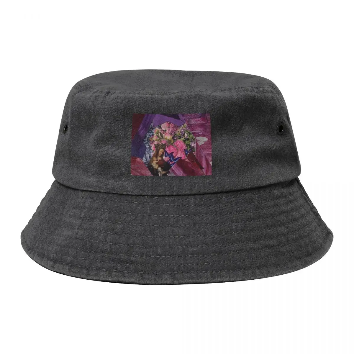 

Purple Floral Collage Bucket Hat black Dropshipping Funny hats Men's Women's