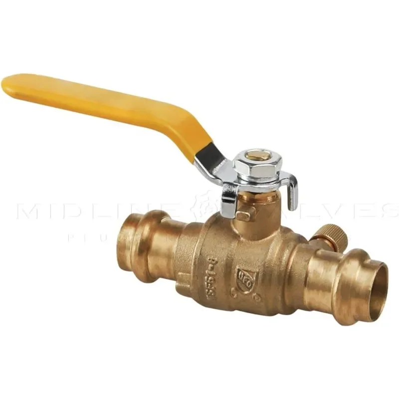 

532VLV012D-5 Premium Press Ball Valve with Drain with 1/2 in. Connections, Brass (Pack of 5)