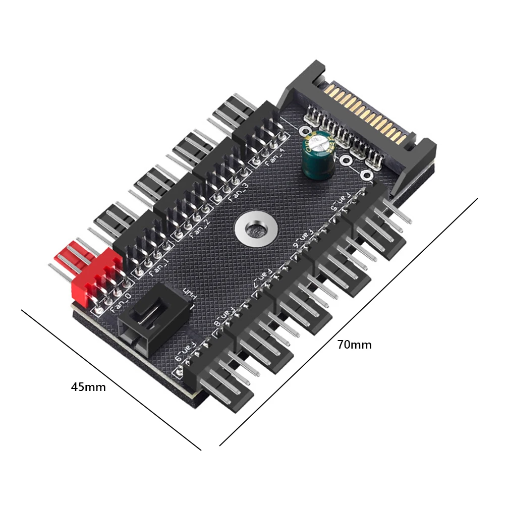 4-poliges PWM-Lüfter-Netzteilkabel, 1 bis 10-Wege-Splitter-Hub, Kühler, Kühladapter für Computergehäuse, 4-polige und 3-polige Lüfter
