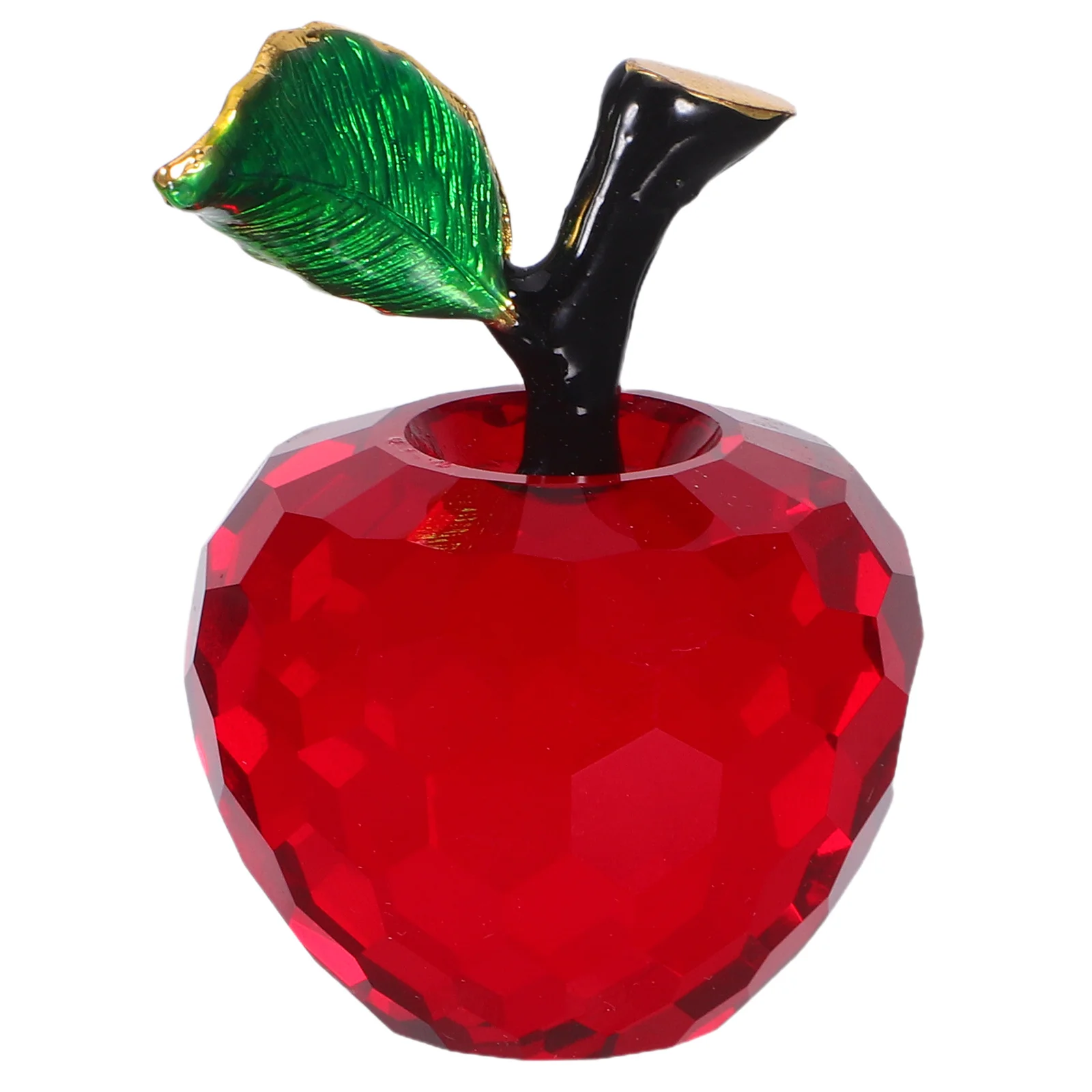 

40Mm Realistic Fake Red Apple - Premium Crystal Material for Light Refracting Home Decor - Desktop Centerpiece Valentine's Day