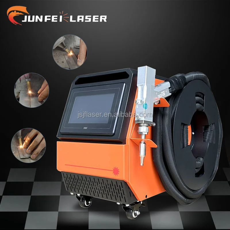 

JUNFEI Handheld Raycus Fiber Laser Welder 1500W-3000W Max Source Auto Cleaning Cutting & Welding Metal Machine Easy to Operate