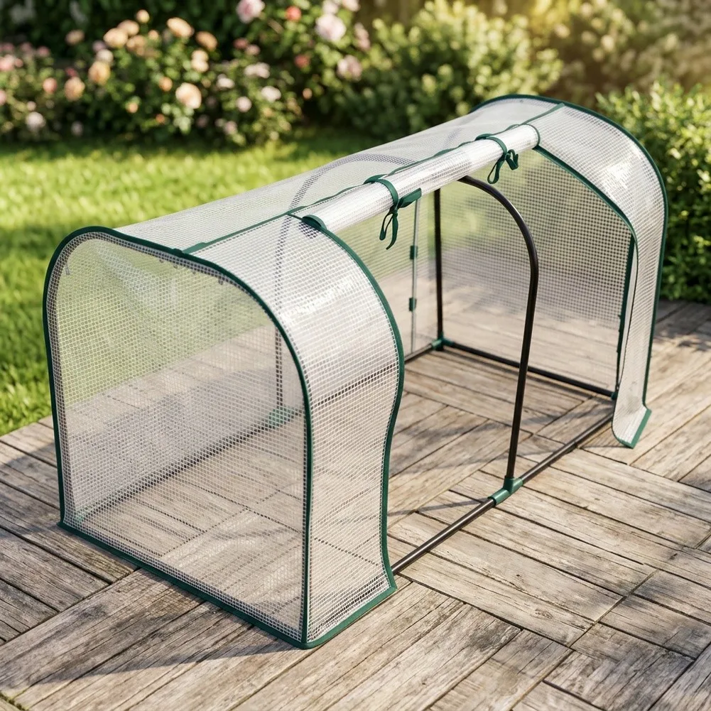 Greenhouse Cover for Outdoor For Raised Garden Beds with Roll-Up Zipper 130 cm x 60 cm x 50 cm Weather Resistant