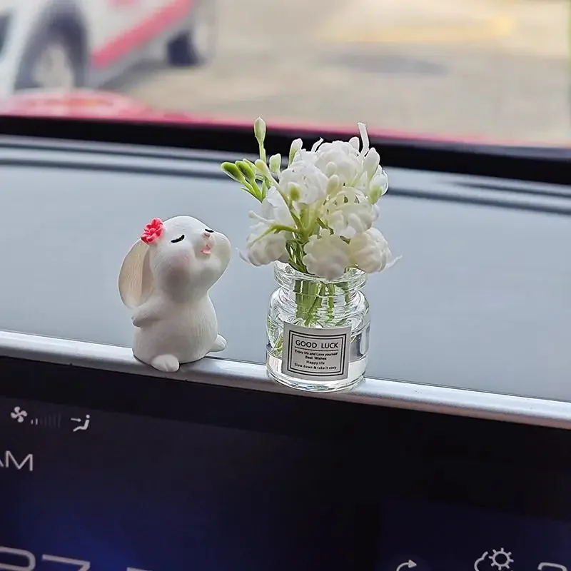 Ornements de décoration de fenêtre de console centrale de voiture, mini vase mignon, nouveau beurre de guérison de voiture