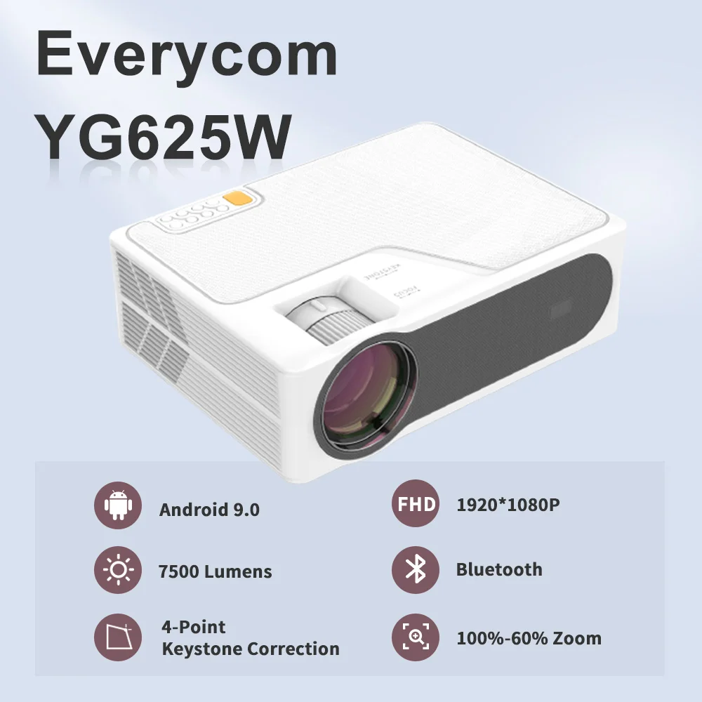 

Оптовый портативный LED-проектор YG625W на Android 9 с разрешением 4K 1080P HD, Wi-Fi, аудио AC3, 7000 люмен, для дома, со встроенными динамиками