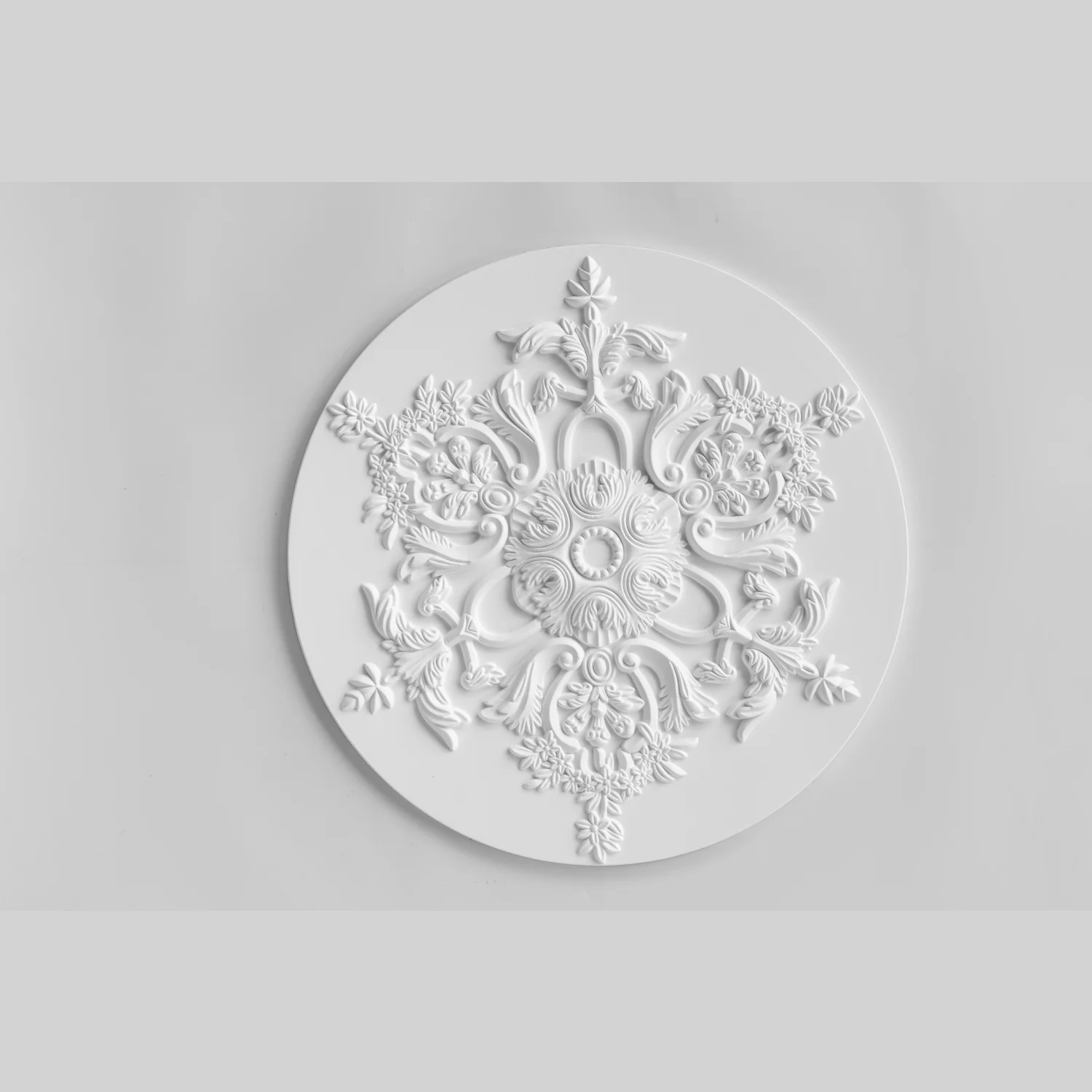 JM7029 Ceiling High Density PU Polyurethane Ceiling Decoration Carved Lamp Tray