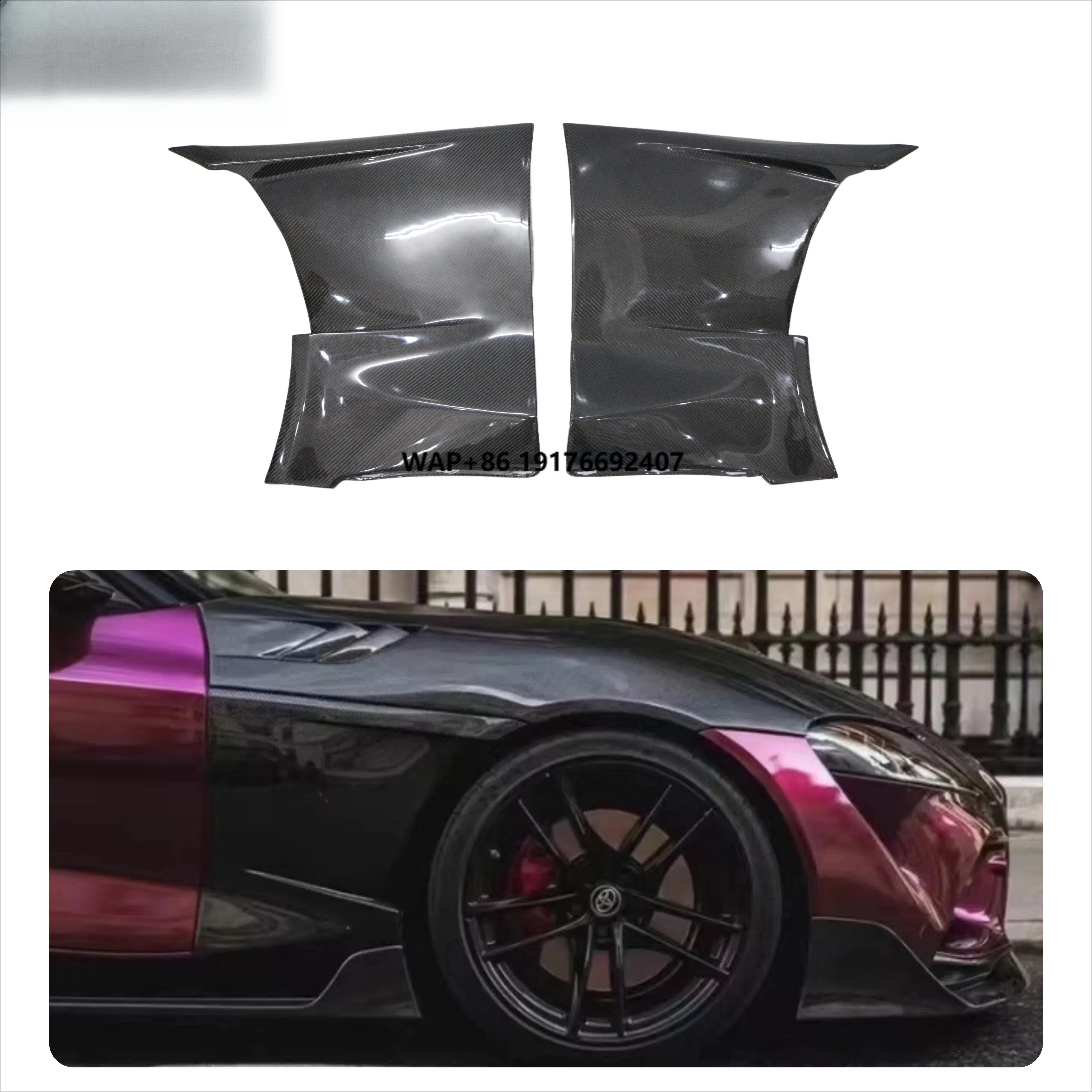 

For'TOYOTA Supra A90 Carbon Fiber Upgrade Body Kits Retrofit Auto Parts Brand New High Quality 3K Carbon Side Bumper Fender