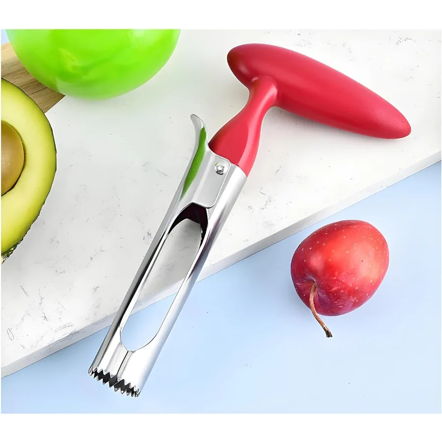 Efficiënt roestvrijstalen fruit- en groenteboorgereedschap voor het verwijderen van zaden van paprika's, tomaten, appels en aardbeien