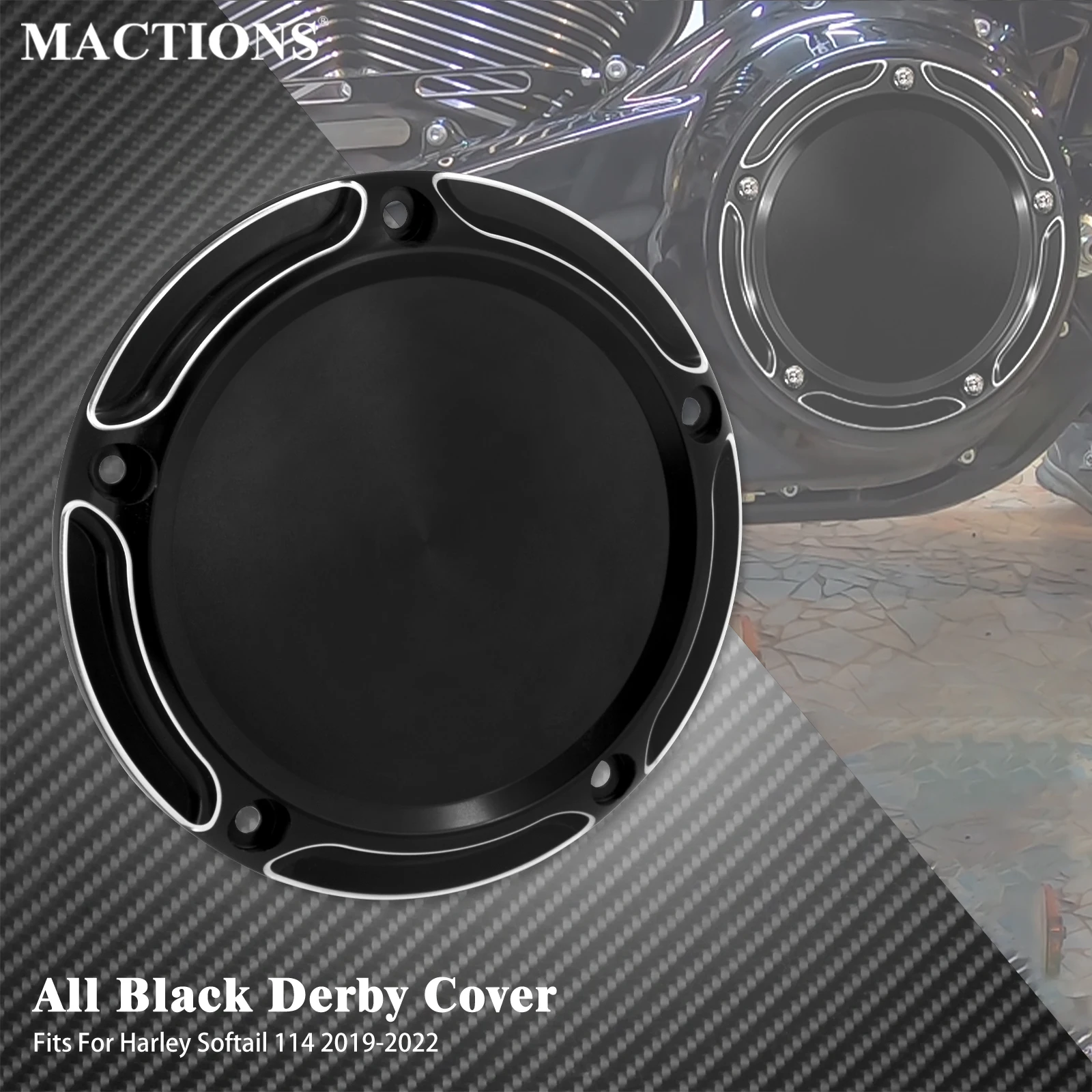 Motorcycle Black CNC Derby Cover For Harley Softail Fat Boy Street Bob Low Rider S FXLRS Breakout FXBRS 114 Heritage 2019-Later