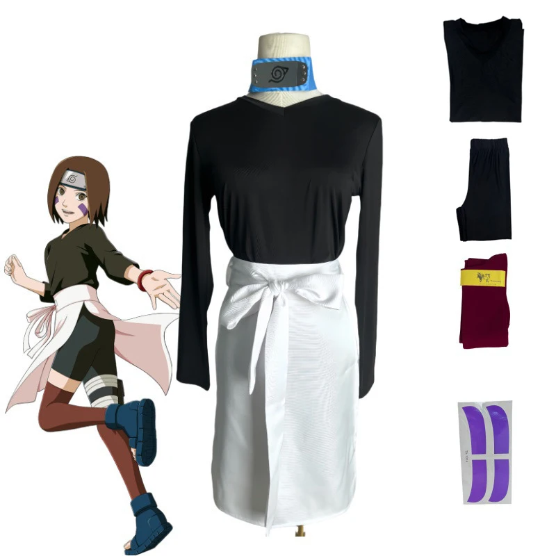 NARUTO Nohara Rin Anime Cosplay Costume Tops Pants Aprons Uniform Full Set Halloween Party performance Clothes