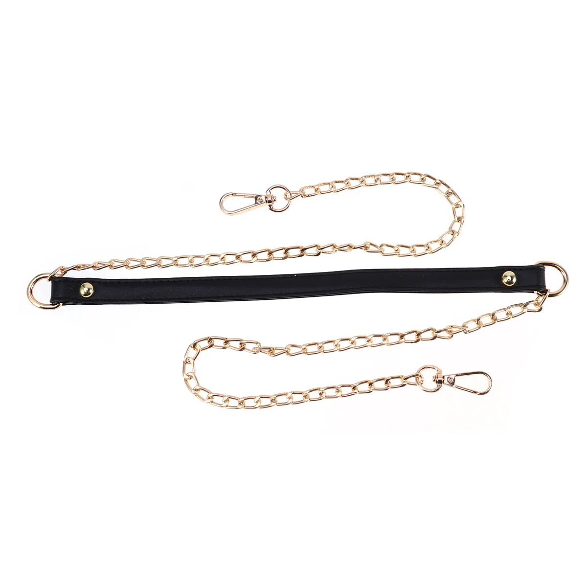 حزام حقيبة معدني بديل باللون البني الذهبي لحقيبة اليد ومحفظة الكتف المتينة من البولي يوريثان، حقيبة يد أنيقة بتصميم كلاسيكي