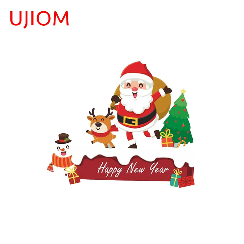 UJIOM 13cm Cartoon Santa Claus Peeker Wall Stickers Waterproof Sunscreen Living Room Bathroom Decal Wallpapers Home Decor