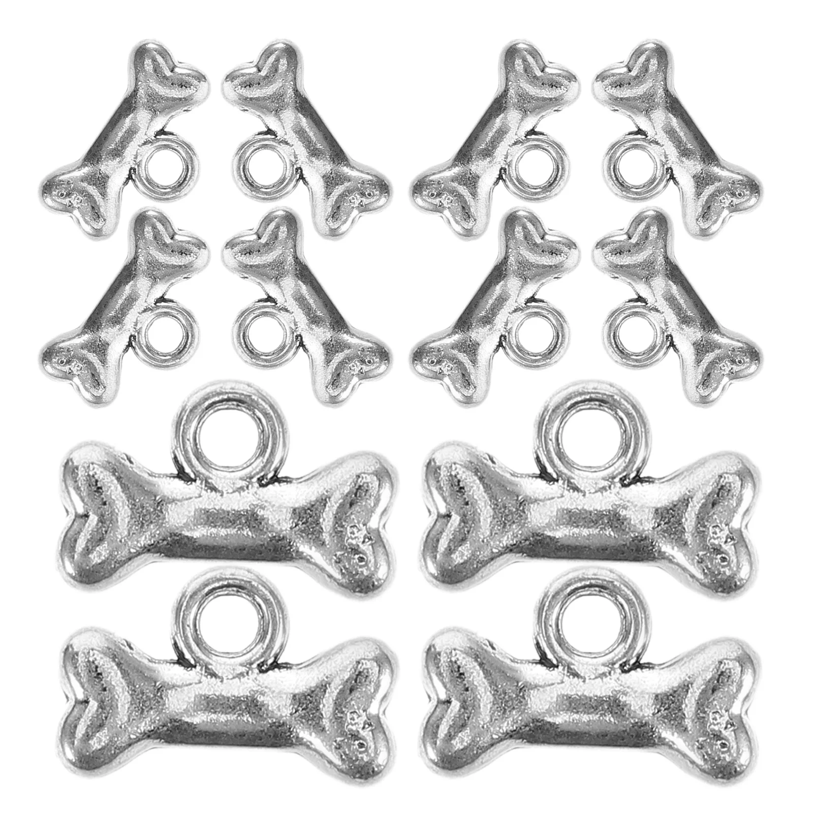 

40 Pcs Dog Bone Pendant Rhinestones Dachshund Charm Necklace Charms for Bracelets Bead Animals Silver Diy